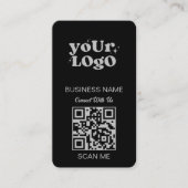 Carte De Visite Logo professionnel du code QR | Black Silver Moder (Devant)