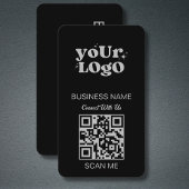 Carte De Visite Logo professionnel du code QR | Black Silver Moder
