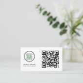 Carte De Visite Logo professionnel du code QR | blanc moderne (Debout devant)