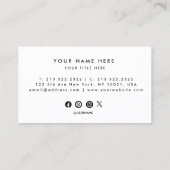 Carte De Visite Logo professionnel du code QR | Blanc moderne prof (Dos)