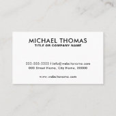 Carte De Visite Logo professionnel du code QR | Blanc moderne prof (Dos)