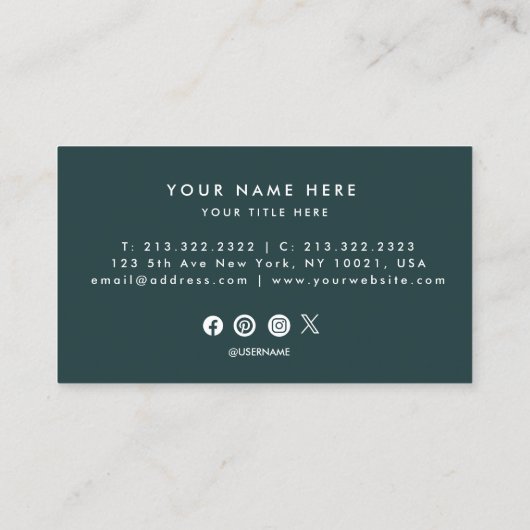 Carte De Visite Logo professionnel du code QR | Blanc moderne prof (Dos)