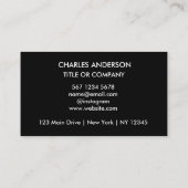 Carte De Visite Logo professionnel du code QR | Blanc noir profess (Dos)