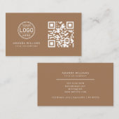 Carte De Visite Logo professionnel du code QR |Café Moderne Profes (Devant / Derrière)