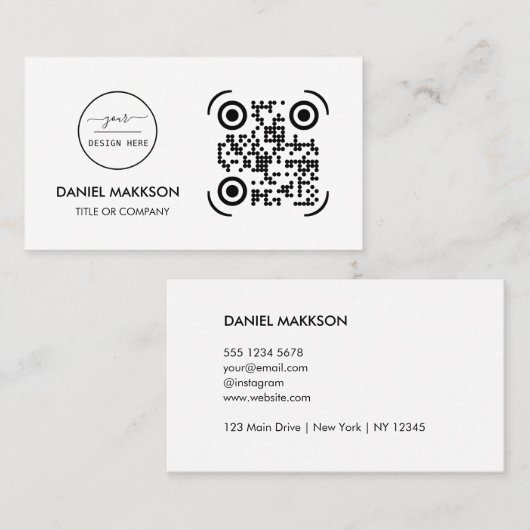 Carte De Visite Logo professionnel du code QR | Entreprise moderne (Devant / Derrière)