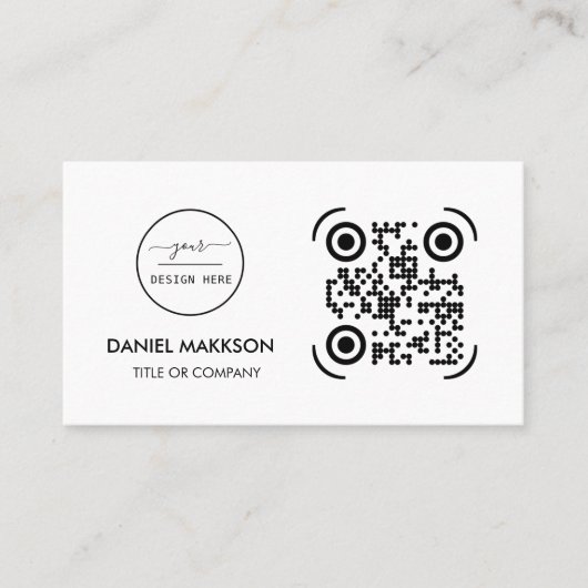 Carte De Visite Logo professionnel du code QR | Entreprise moderne (Devant)