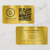 Carte De Visite Logo professionnel du code QR | Gold Modern Profes (Devant / Derrière)