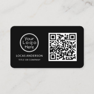 Carte De Visite Logo professionnel du code QR   Gold Modern Profes