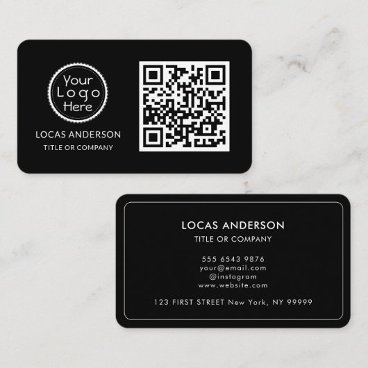Carte De Visite Logo professionnel du code QR | Gold Modern Profes (Devant / Derrière)