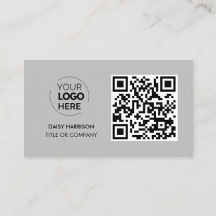 Carte De Visite Logo professionnel du code QR   Gray Modern Profes