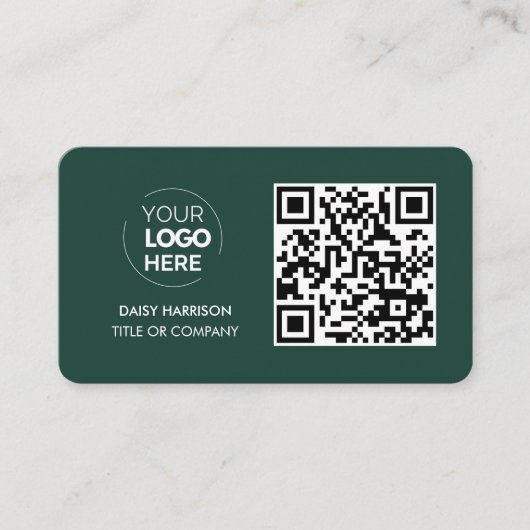 Carte De Visite Logo professionnel du code QR | Green Modern Profe (Devant)