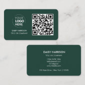 Carte De Visite Logo professionnel du code QR | Green Modern Profe (Devant / Derrière)