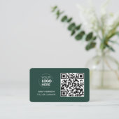 Carte De Visite Logo professionnel du code QR | Green Modern Profe (Debout devant)