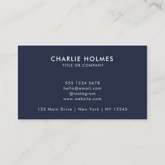 Carte De Visite Logo professionnel du code QR | Marine Modern Prof (Dos)