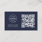 Carte De Visite Logo professionnel du code QR | Marine Modern Prof (Devant)