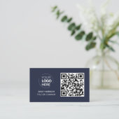 Carte De Visite Logo professionnel du code QR | Marine Modern Prof (Debout devant)