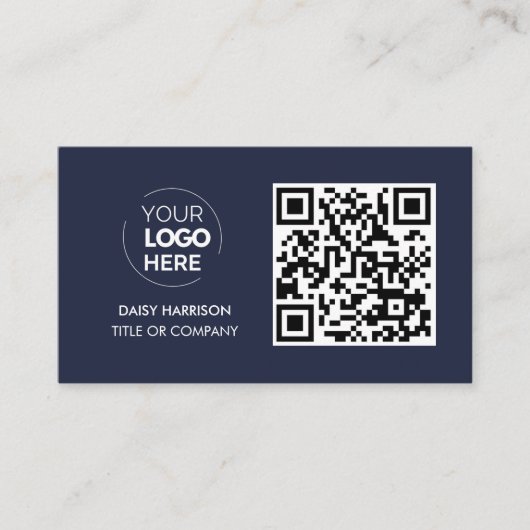 Carte De Visite Logo professionnel du code QR | Marine Modern Prof (Devant)