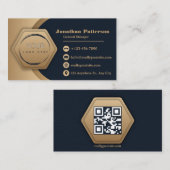 Carte De Visite Logo professionnel du code QR | Marine Modern Prof (Devant / Derrière)