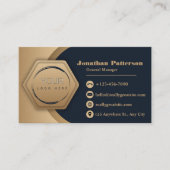 Carte De Visite Logo professionnel du code QR | Marine Modern Prof (Devant)