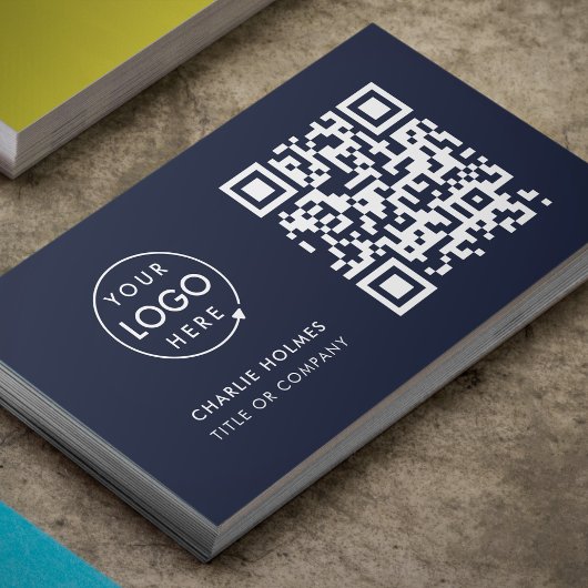 Carte De Visite Logo professionnel du code QR | Marine Modern Prof
