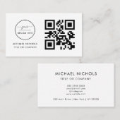 Carte De Visite Logo professionnel du code QR | Moderne Busi Profe (Devant / Derrière)