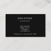 Carte De Visite Logo professionnel du code QR | Noir moderne profe (Dos)