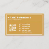 Carte De Visite Logo professionnel du code QR | Noir moderne profe (Dos)