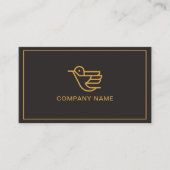 Carte De Visite Logo professionnel du code QR | Noir moderne profe (Devant)