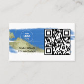 Carte De Visite Logo professionnel du code QR | Noir moderne profe (Devant)
