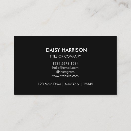 Carte De Visite Logo professionnel du code QR | Noir moderne profe (Dos)