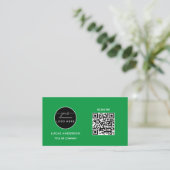 Carte De Visite Logo professionnel du code QR | Noir moderne profe (Debout devant)