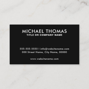 Carte De Visite Logo professionnel du code QR   Noir moderne profe