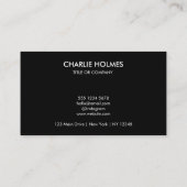 Carte De Visite Logo professionnel du code QR | Noir moderne profe (Dos)