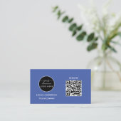 Carte De Visite Logo professionnel du code QR | Noir moderne profe (Debout devant)
