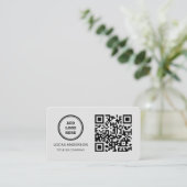 Carte De Visite Logo professionnel du code QR | Noir moderne profe (Debout devant)