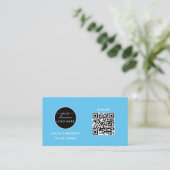 Carte De Visite Logo professionnel du code QR | Noir moderne profe (Debout devant)