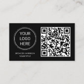 Carte De Visite Logo professionnel du code QR | Noir professionnel (Devant)