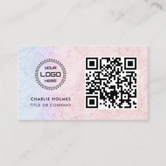 Carte De Visite Logo professionnel du code QR | Professionnel et m (Devant)