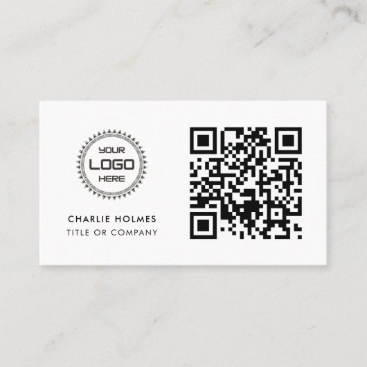 Carte De Visite Logo professionnel du code QR | Professionnel et m (Devant)