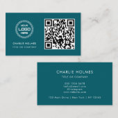 Carte De Visite Logo professionnel du code QR | Professionnel et m (Devant / Derrière)