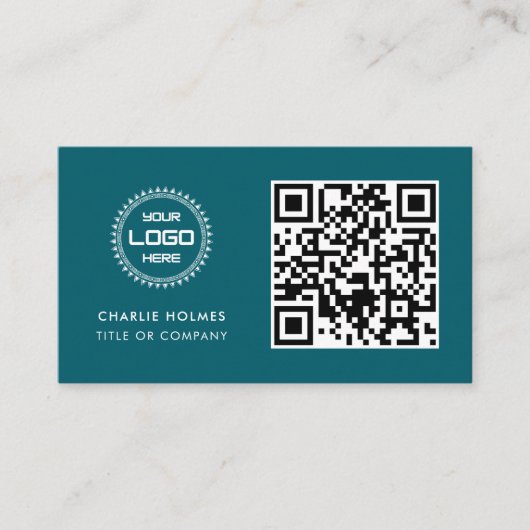 Carte De Visite Logo professionnel du code QR | Professionnel et m (Devant)