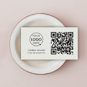 Carte De Visite Logo professionnel du code QR | Professionnel gris
