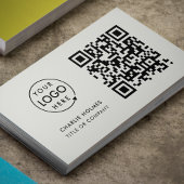 Carte De Visite Logo professionnel du code QR | Professionnel gris