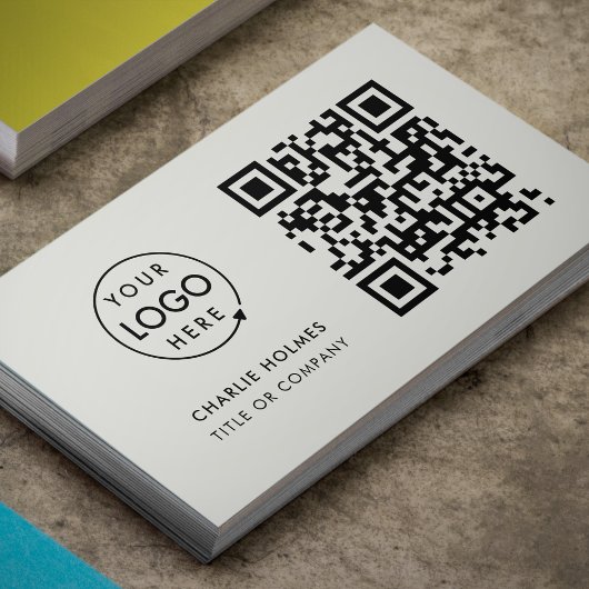 Carte De Visite Logo professionnel du code QR | Professionnel gris
