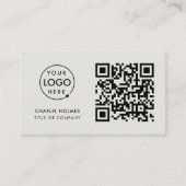 Carte De Visite Logo professionnel du code QR | Professionnel gris (Devant)