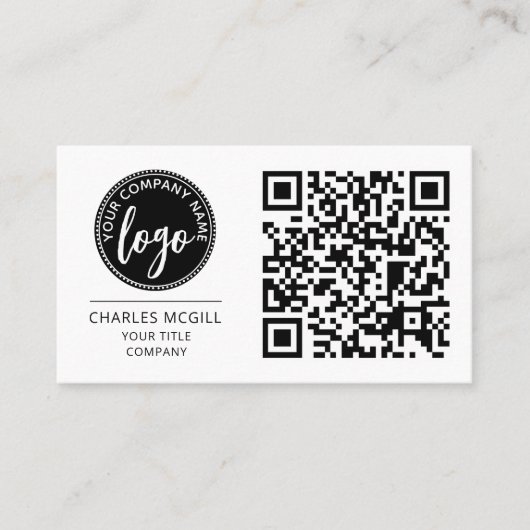 Carte De Visite Logo professionnel du code QR | Professionnel mode (Devant)