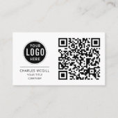 Carte De Visite Logo professionnel du code QR | Professionnel mode (Devant)