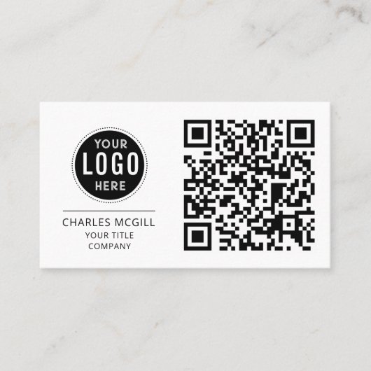 Carte De Visite Logo professionnel du code QR | Professionnel mode (Devant)