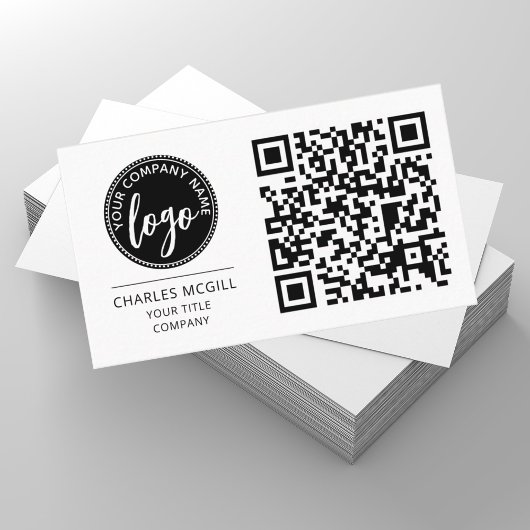Carte De Visite Logo professionnel du code QR | Professionnel mode