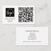 Carte De Visite Logo professionnel du code QR | Professionnel mode (Devant / Derrière)